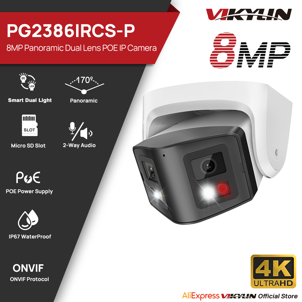 Outdoor Lighting Mains Powered - Vikylin-cámara IP panorámica inteligente de 8MP