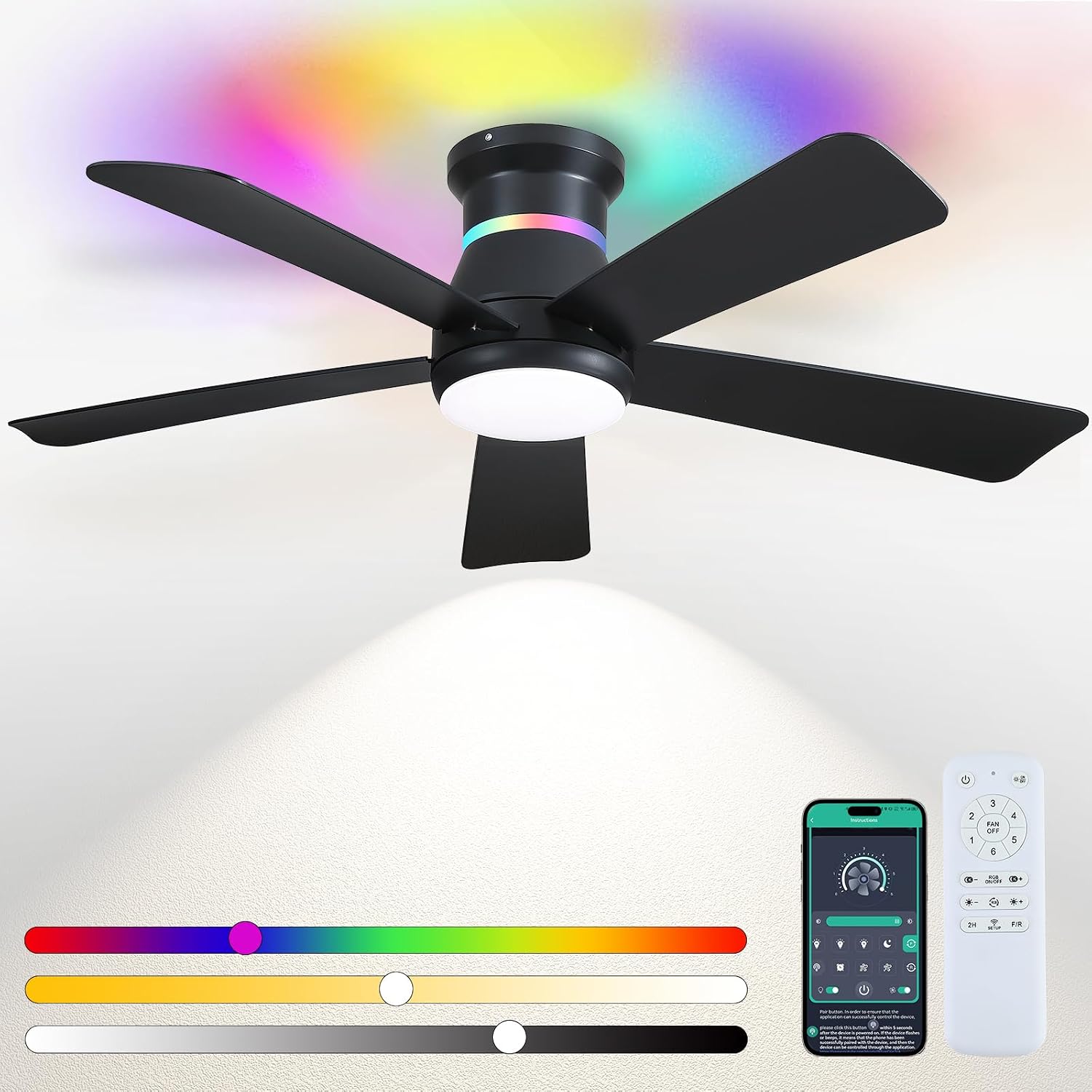 Outdoor Lighting Lowes - Ventilador de Techo Negro de 46