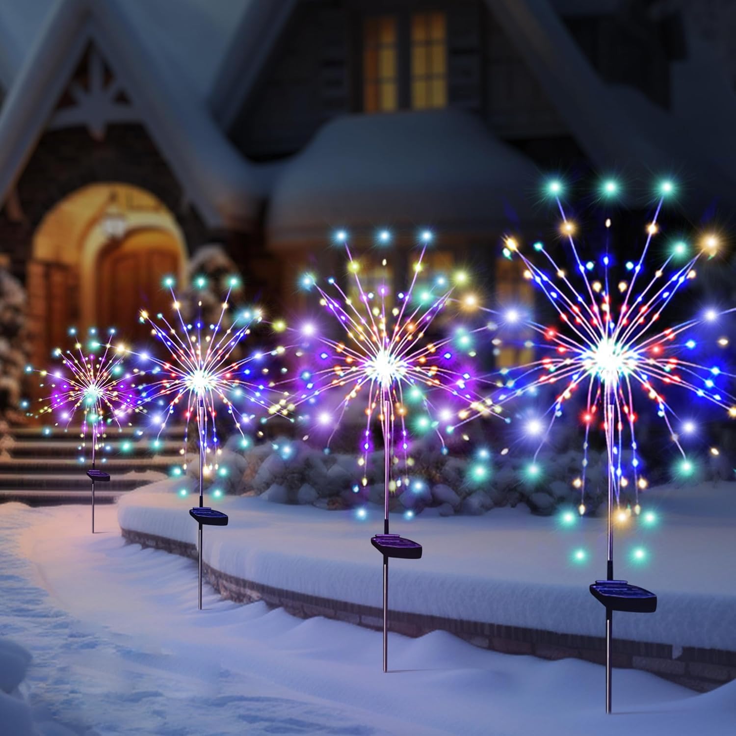 Solar Path Light - Luces LED solares de fuegos artificiales,
