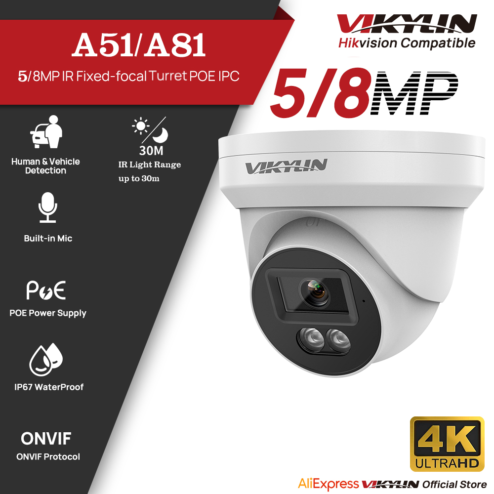 Outdoor Lighting Mains Powered - Cámara de Seguridad IP VIKYLIN 5/8MP
