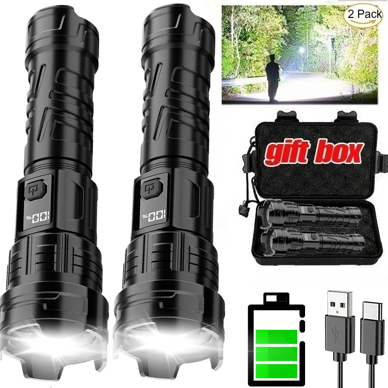 Outdoor Lighting Spotlight - Linterna LED superbrillante, linterna recargable por
