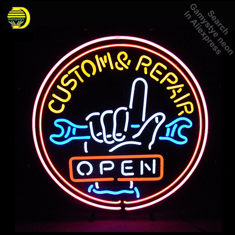 Outdoor Lighting For Store - Letrero de neón de reparación abierta