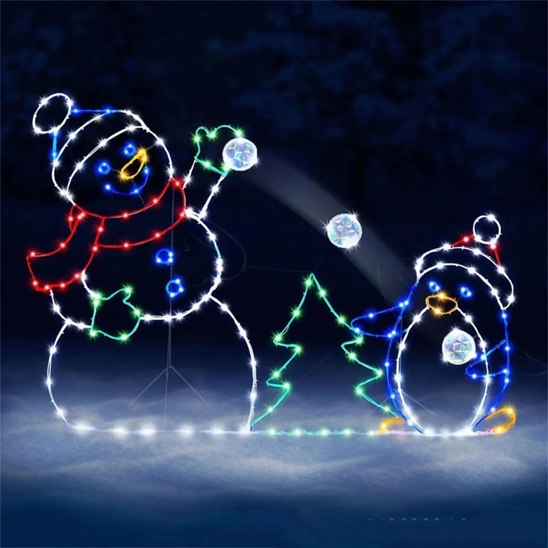 Bola de nieve animada, luz LED - Outdoor Lighting Construction reseña y precio