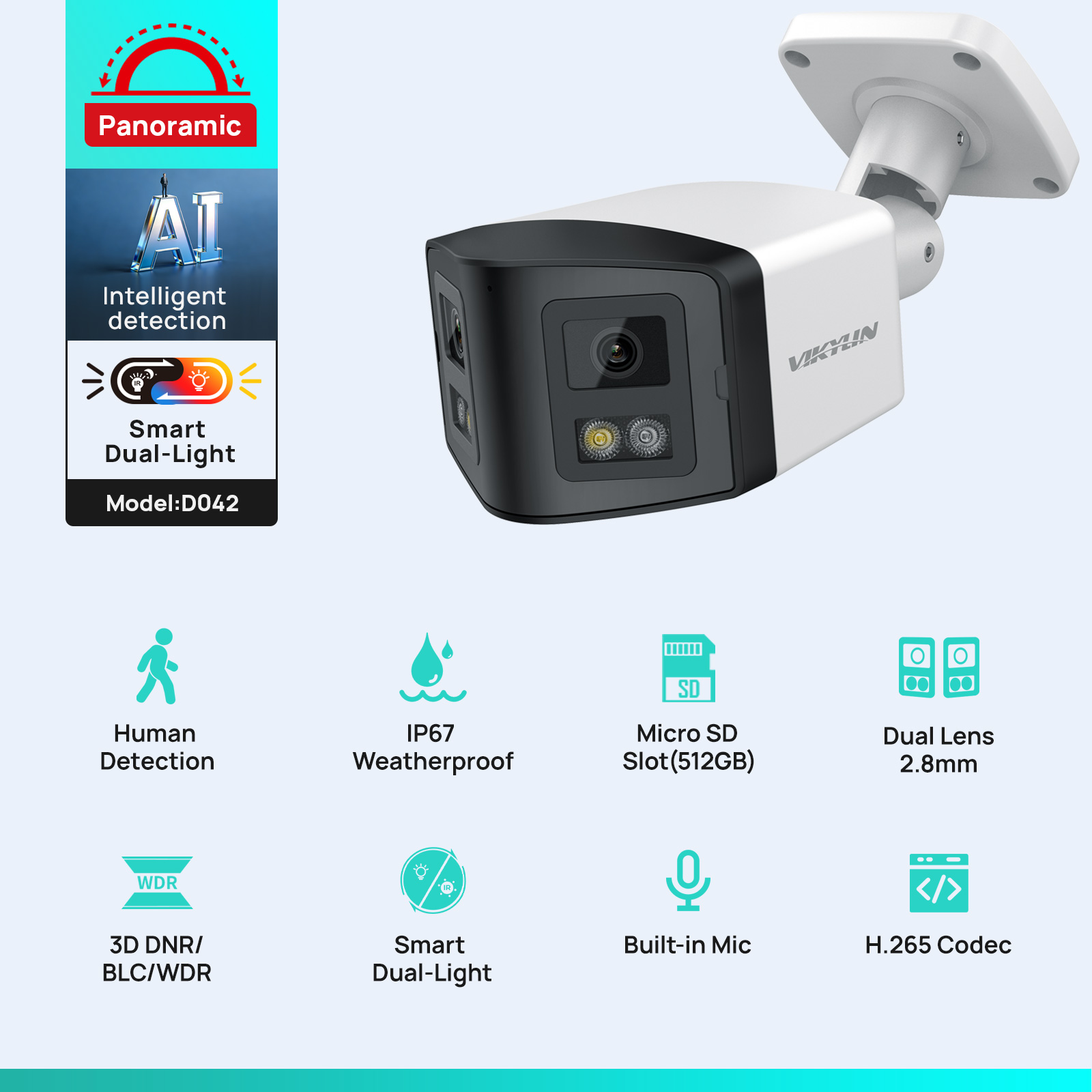 VIKYLIN 170 °   Cámara IP de s - Outdoor Lighting Mains Powered reseña y precio