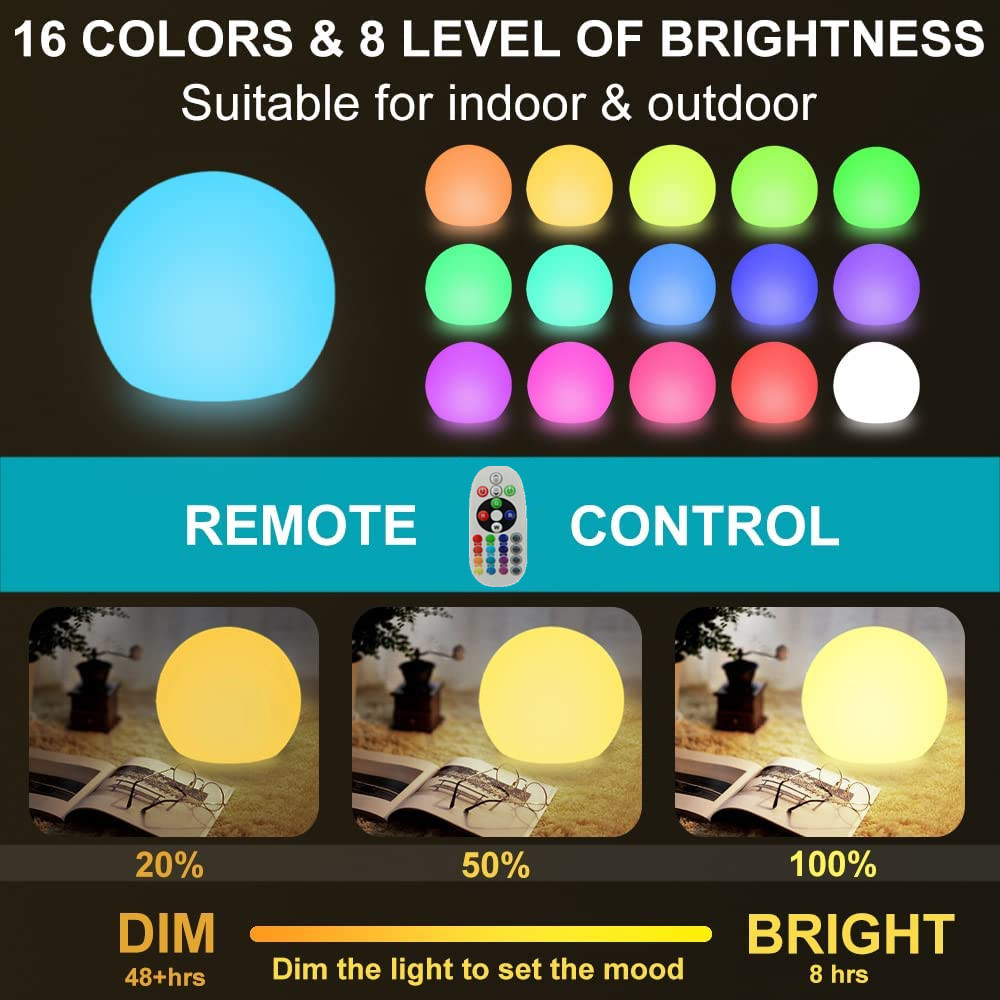 Luz LED recargable con bola br - Bollard Light Garden reseña y precio