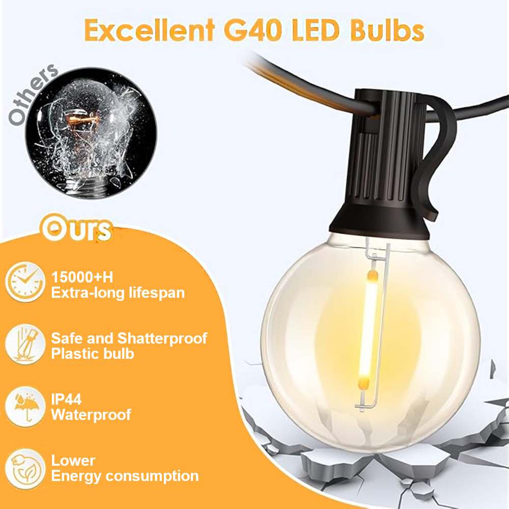 Guirnalda de Luces LED G40 par - Outdoor Lighting Connectors reseña y precio