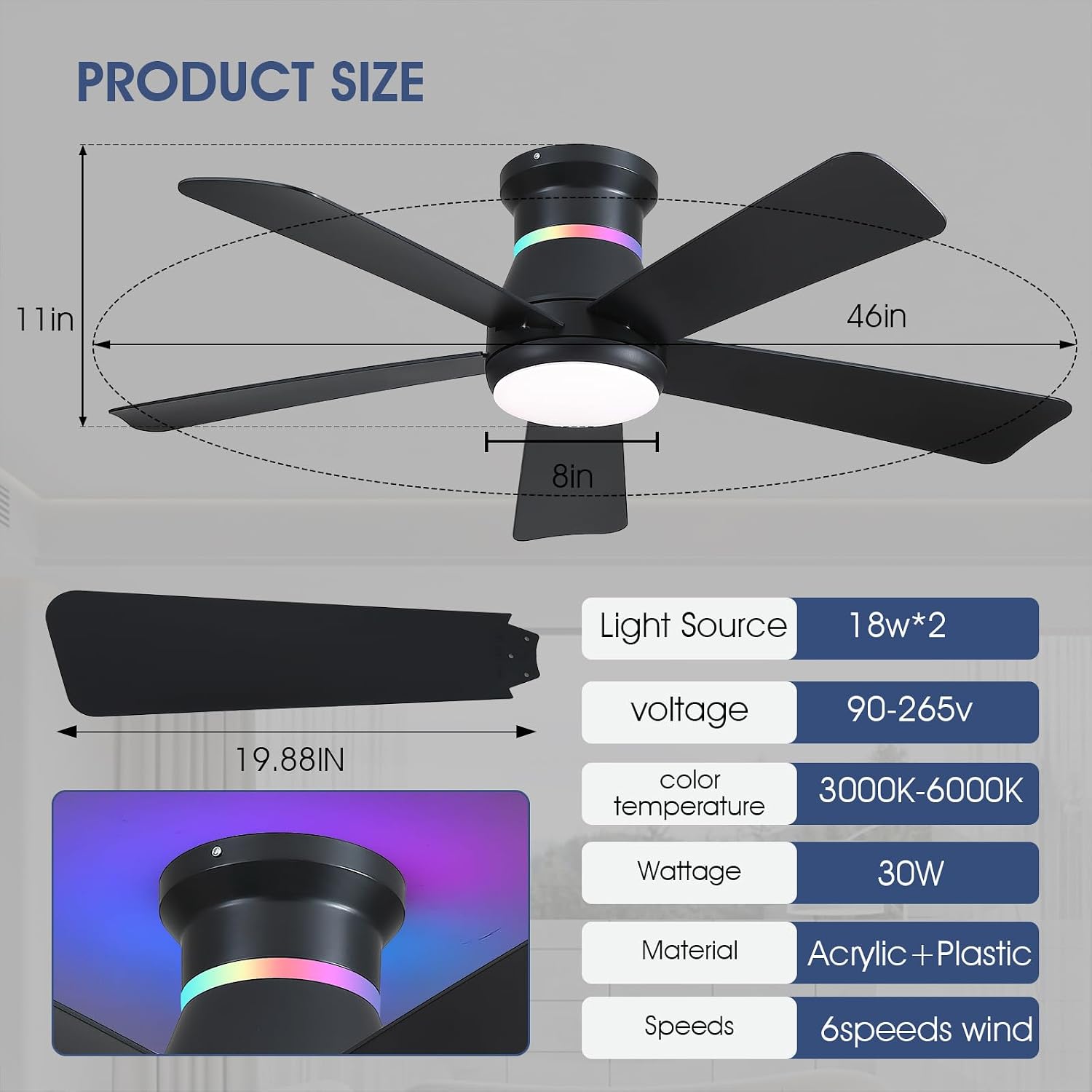 Ventilador de Techo Negro de 4 - Outdoor Lighting Lowes reseña y precio