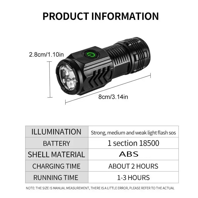 Mini linterna de 3 LED con cli - Outdoor Lighting Spotlight reseña y precio