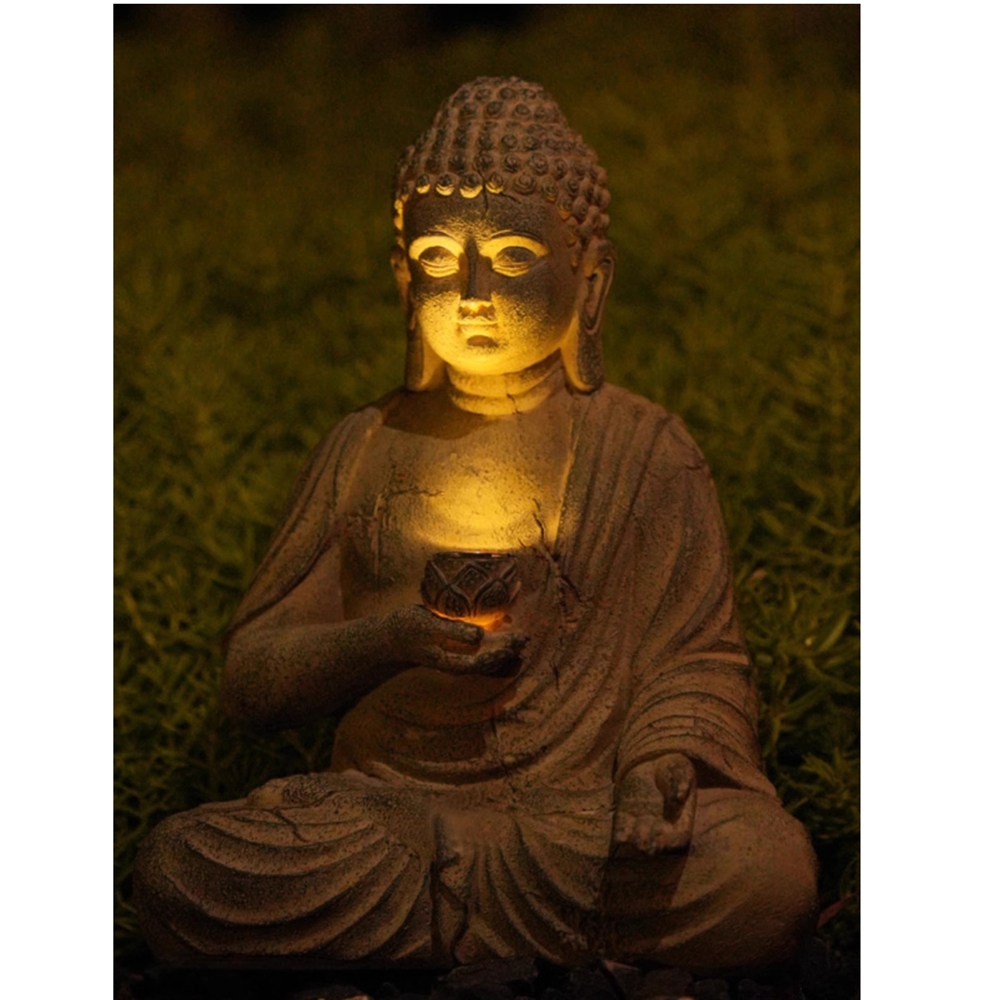 Estatua de Buda Solar de resin - Outdoor Lighting Japanese reseña y precio