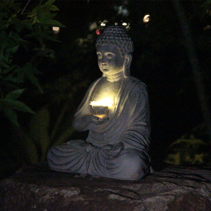 Estatua de Buda Solar de resin - Outdoor Lighting Japanese reseña y precio