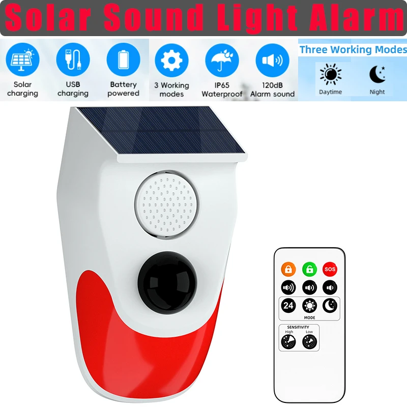 Alarma de luz de sonido Solar  - Outdoor Lighting With Motion Sensor reseña y precio