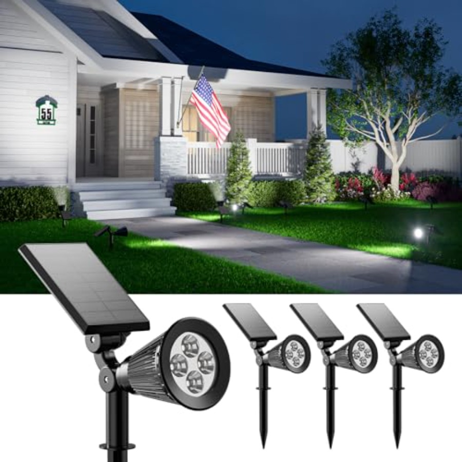 Focos Solares para Exteriores, - Outdoor Lighting Spotlight reseña y precio